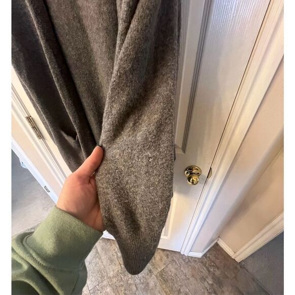 Madewell Merino Wool Cozy Walker Gray 2 Pocket Cardigan Women’s Size Large - Picture 7 of 15